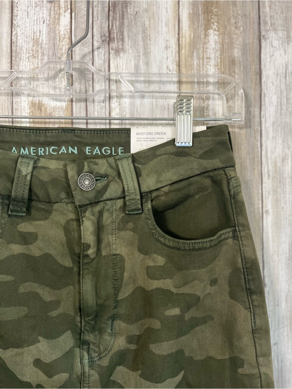 NWT American Eagle Camo Jeggings Next Level Stretch High Rise Skinny Jeans  4 - Picture 4 of 11
